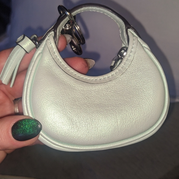 SOLD!!!! Coach Purse Bag Charm Mini Carmen Bag in Pearlilized Smooth Mint - Picture 3 of 13